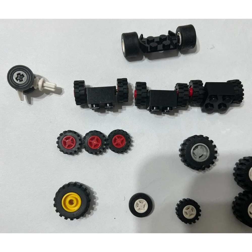 45 LEGO Tires Wheels Axles Replacement LOT Extra Parts & Pieces
